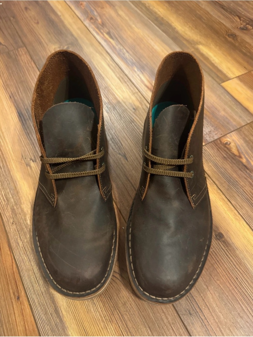 Men's Clarks Brown Leather Chukka Boots - Casual Lace-Up size 9.5